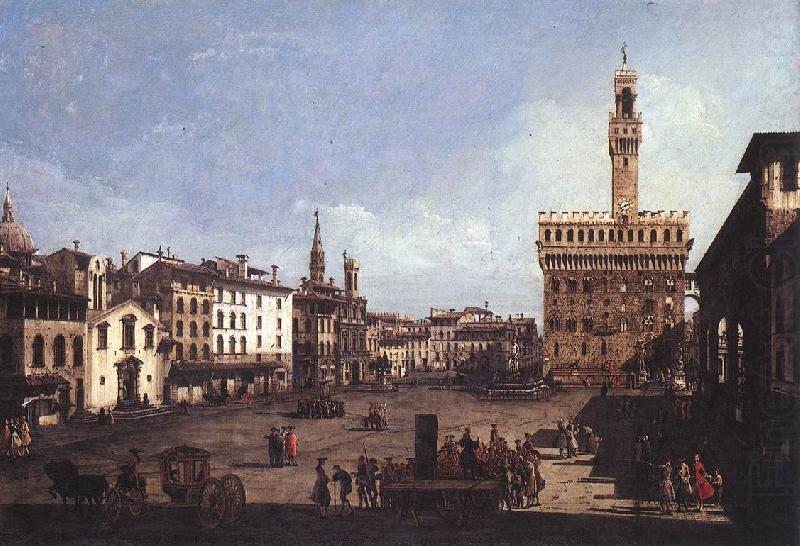 BELLOTTO, Bernardo The Piazza della Signoria in Florence china oil painting image